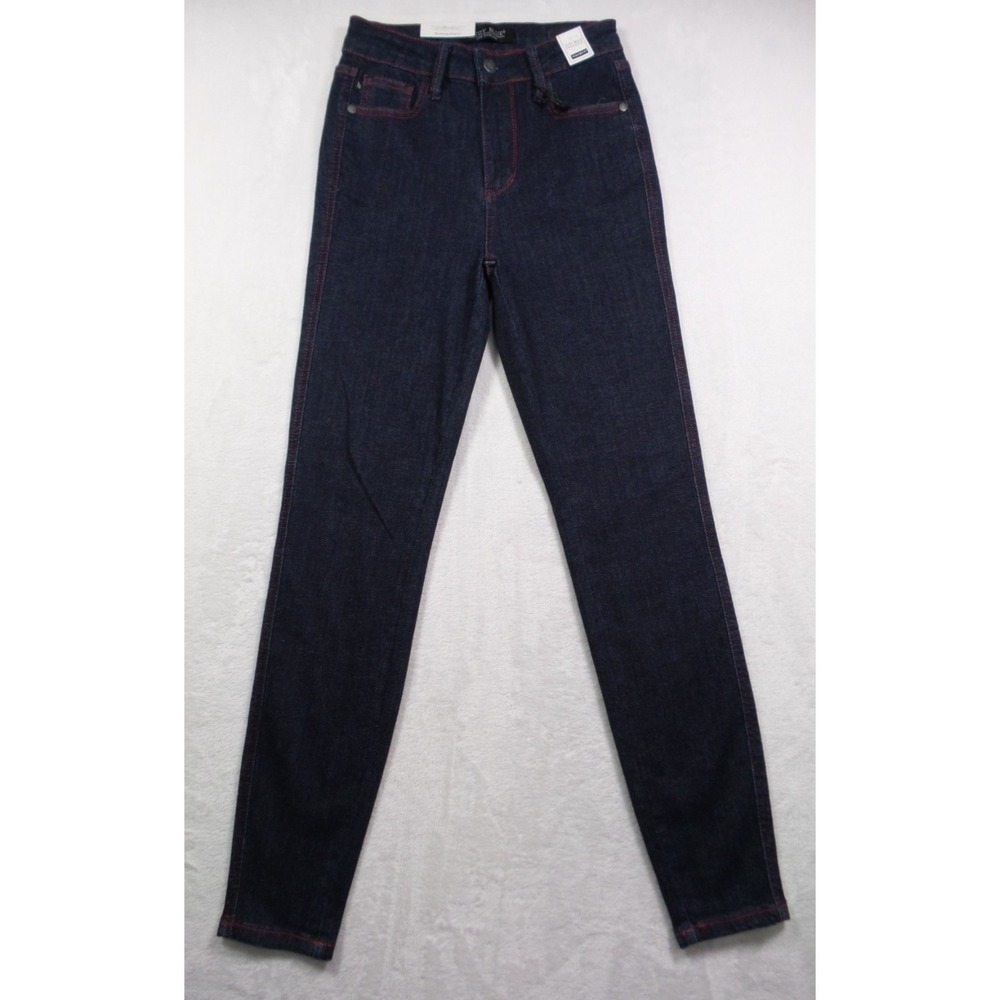 Judy Blue Jeans Womens Size 0/24 Blue Skinny High Waist Heart Shaped Dark NWT